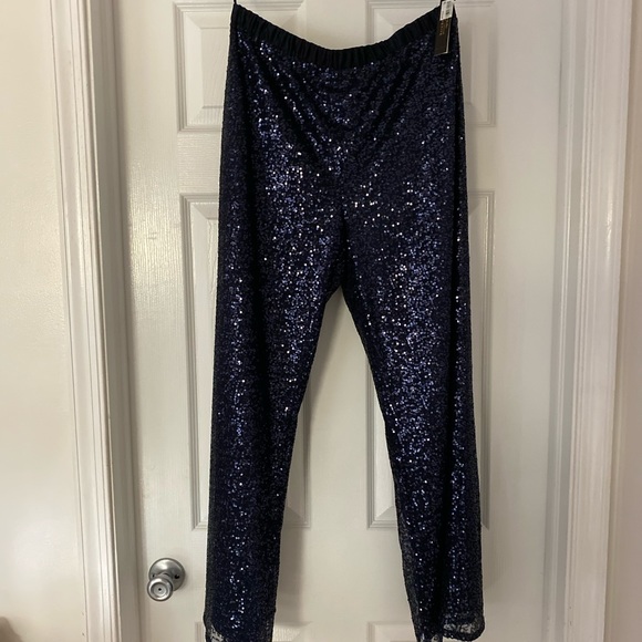 Tahari Petite Navy Suit Sequin 8P NWT - Picture 7 of 8